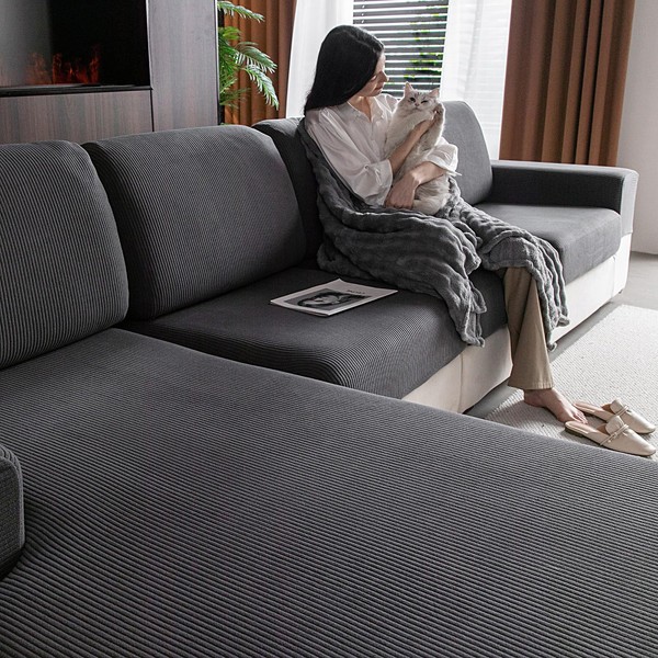 OHSIO Stretch Sofa Covers for Sectional Couch – Soft Washable