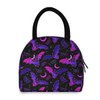 MNSRUU Lunch Bag Women Men, Purple Bat Gothic Portable Insulated
