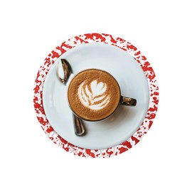 sourcing map 50pcs Disposable Placemats, 3.5 Inch Foil Metallic Place Mats Mesh Pressed Table Doilies, Table Centerpiece Decor for Wedding Party, Bright Red