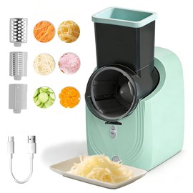 SL Euthtion Cordless Electric Vegetable Slicer Chopper & Cheese Grater - Rechargeable Portable Salad Maker, Battery-Powered Electric Food Slicer for Home Kitchen Cucumber Carrots Cabbage