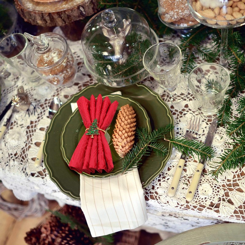 6 Pieces Christmas Napkin Rings Christmas Tree Napkin Rings Holders
