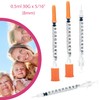 ONE-CARE Syringes 0.5 ml/cc, 30G x 5/16"(8mm), Orange Cap, 10