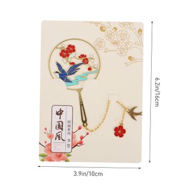 LALAFINA 2pcs Vintage Metal Bookmark Hollow-Out Circular Fan Shape Bookmark Elegant Chinese Style Lightweight and Practical for Students and Readers Decorative Book Marking Pendant
