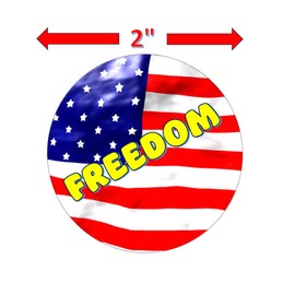 8 FLAG FREEDOM ENVELOPE SEALS DECALS LABELS STICKERS GLOSSY PARTY FAVORS 2"