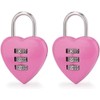 2 Pcs Pink Love Heart Shape Combination Padlock for Girls