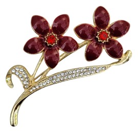 GFM® Flower Brooch with Faux Pearl Or Crystals and Rhinestones - Christmas, Mother's day, Birthday, Valentines Day, Wedding (BRCH-FLR-XZ83-GHLL)