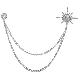 Rhinestone Star Brooch for Women Men Brooches Lapel Pin for Suit Crystal Snowflake Brooch Pin for Women Crystal Lapel Pin Badge Hanging Tassel Chains Collar Brooches for Party Ceremony Banquet