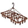 Ohe Laundry Drying Hanger, Brown, with 32 Pinches, Strong, UV-resistant,