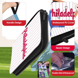 Baseball Card Binder with Sleeves 900 Pocket, Philadelphia Baseball Trading Card Holder Baseball Collector Album Sports Trading Card 3 Ring Binder Storage Book Folder Case