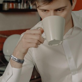 RainSo Men's Magnetic Bracelets Drops Black Stainless Steel Double Row Magneti Wristband 3500 Guass with Gift Box Adjustable (Sliver Black))