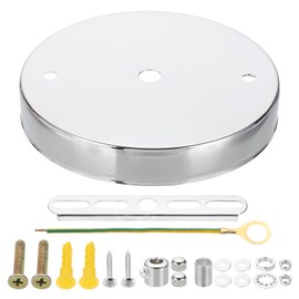 PATIKIL Ceiling Light Canopy Kit, 25 lbs Pendant Light Fixture Mounting Bracket Hanging Hardware with Fasteners for Chandelier, Silver Tone