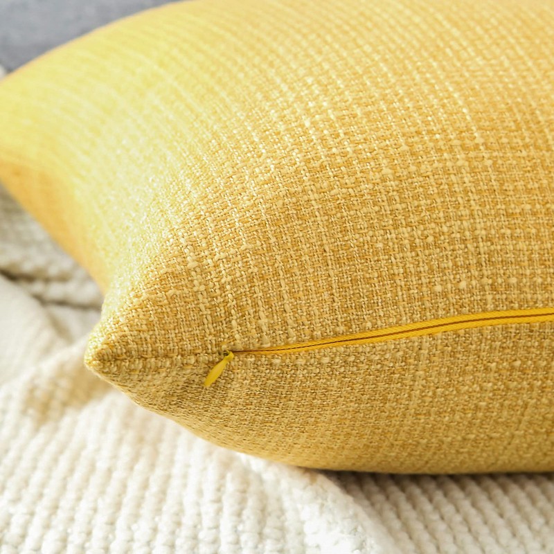 Artscope Cushion Covers Set of 2 Linen Decorative Square Pillowcases