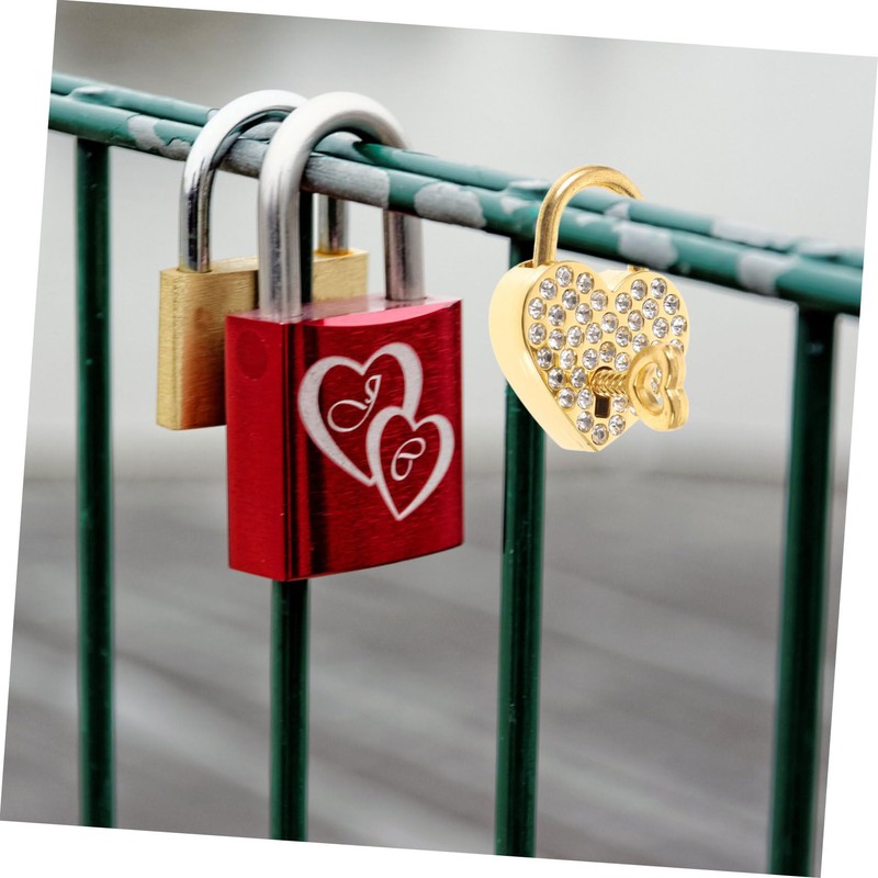 Angoily Security Padlock Outdoor Heart Padlock for Couples Love Lock