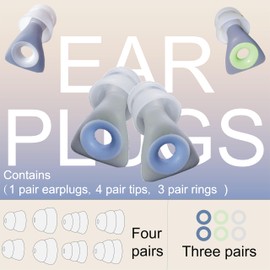 Elate Earplugs - Soft Silicone, Reusable, Noise Reduction - 6 Tips, 27.7dB for Sleep, Noise Sensitivity