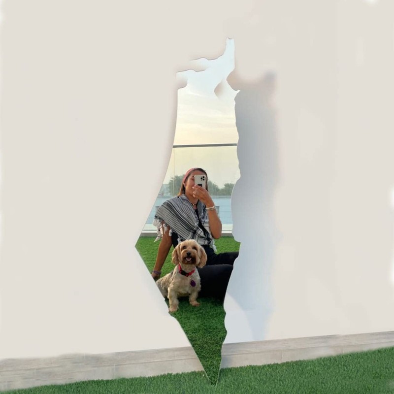 Palestine Map Mirror Acrylic Unbreakable Long Wall Mirror - Unique