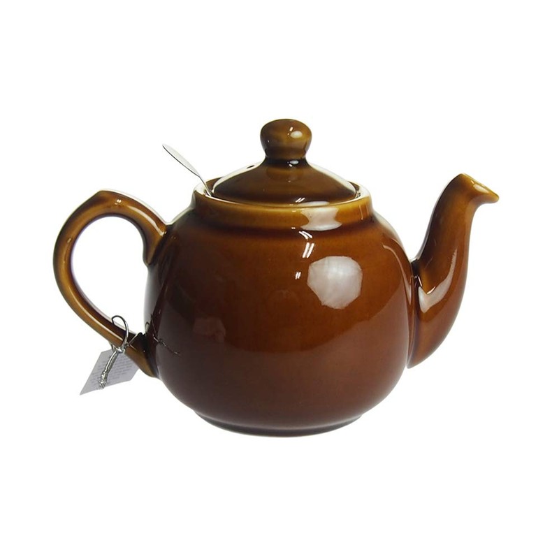LONDON POTTERY Farmhouse Teapot for 2 Cups, Rockingham Brown