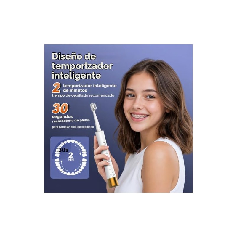 JTF Orthodontic Electric Toothbrush for Braces with 6 U-Shaped Brush