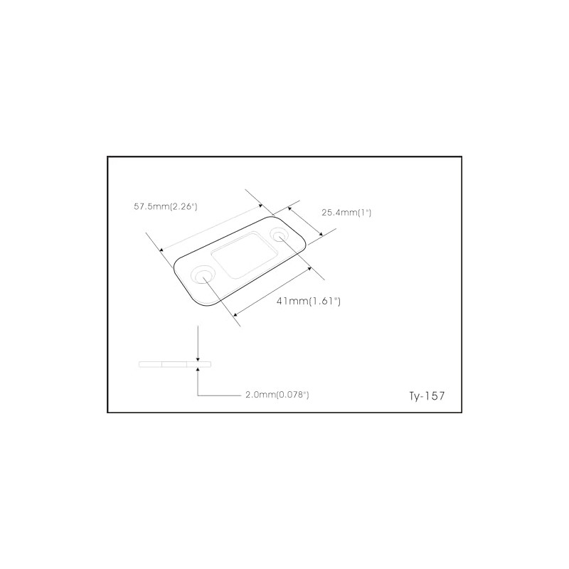 QCAA Solid Brass Deadbolt Strike Plate, Door Backplate, Round Corner,