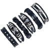 Mafab Pulsera Cuero Piel Bohemia Vintage Punk Varios 6 Piezas