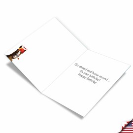 NobleWorks - Big Funny Birthday Greeting Card 8.5 x 11 Inch with Envelope (1 Pack) Large Jumbo Bday Horse Around J9304BDG
