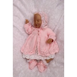 Knitting Pattern for Babies Matinee Jacket, Dress, Bonnet and Bootees, Baby Jacket Knitting Pattern in DK, Baby Knitting Pattern, 0 to 3 Months, KP600