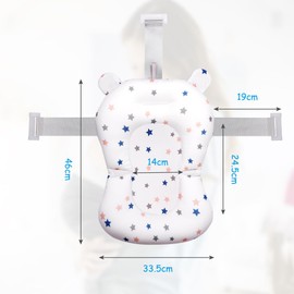 Aolso Baby Bath Net, Newborn Baby Bath Seat Support Baby Bather Net for Bathtub, Sponge Baby Bath Pad Non Slip Bath Seat Net, Bathtub Support Net Adjustable Bathtub Cushion Net for 0-3 Years