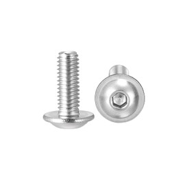 sourcing map Pack of 50 hexagon socket screws with flange M3 x 8 mm 304 stainless steel mounting screws, machine screw with full thread