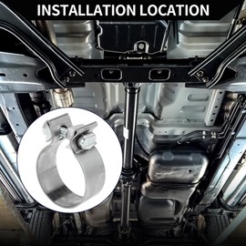 Hihaha Exhaust Pipe Clamp/Exhaust Muffler Tube Joint for Car Truck/Durable Stainless Steel 2.36" 30mm / 1 Pc Silver Tone