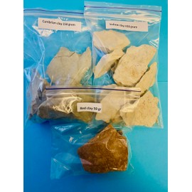 Edible Clay Cambrian 150 gram Yellow 150 gram Free Sample Red Clay 50 gram Natural Organic