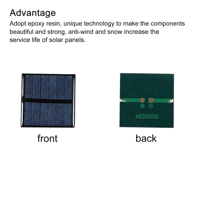sourcing map Mini Solar Panel Cell 3V 125mA 0.375W 52mm