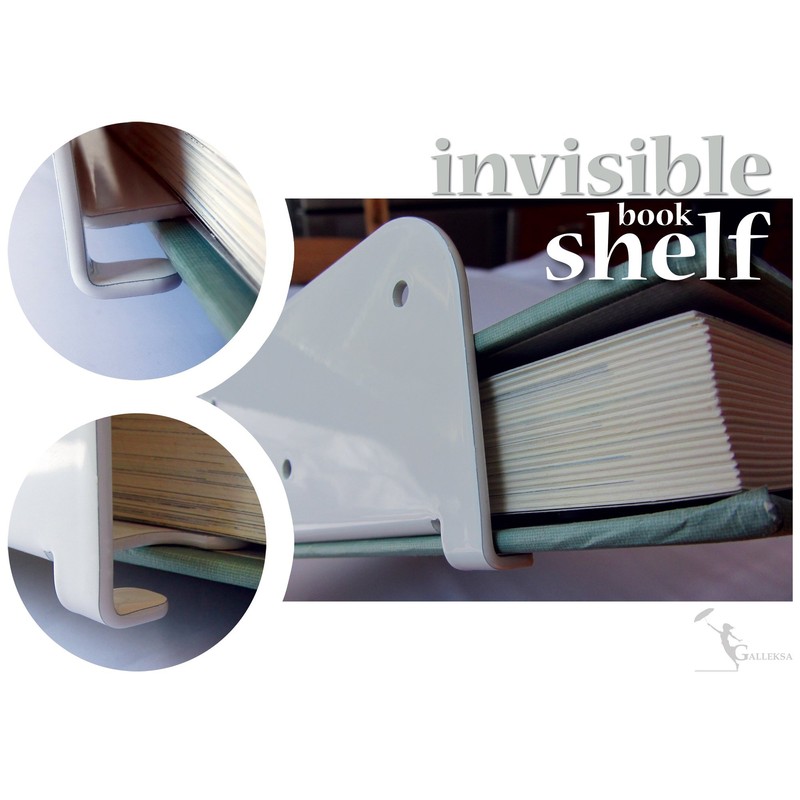 Galleksa Invisible Concealed Floating Metal Bookshelf Wall Mounted Storage for