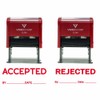 Accepted/Rejected by Date Self Inking Rubber Stamp - 2 Pack