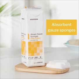 McKesson Woven Gauze Sponges, Non-Sterile, 8-Ply, 100% Cotton, 2 in x 2 in, 200 per Pack, 25 Packs, 5000 Total