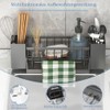 Sink Organiser Black with Towel Holder, Kitchen Organiser Sink with