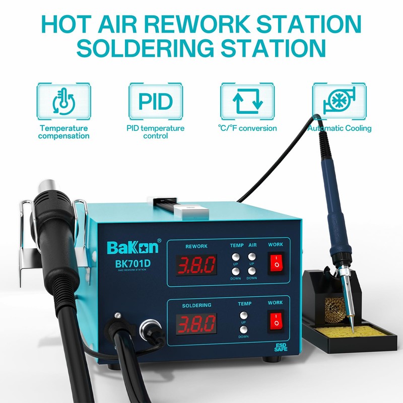 BK701D 700W Soldering Station, 2 In 1 Hot Air Rework