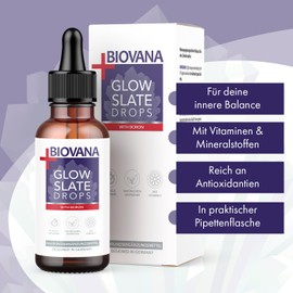 Biovana Glow Slate Drops | Reich an Vitaminen & Mineralstoffen | Einfache Anwendung | 50ml Inhalt | 1x
