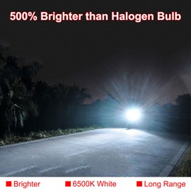 RUNEWAX H4 9003 HS1 HB2 Motorcycle LED Headlight Bulbs 6000K Cool White 500% Brighter 12V OEM Replacement 1:1 Mini Size Plug and Play Built in Cooling Fan, Pack of 1