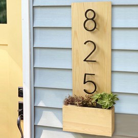 HASWARE Floating House Number Sign 5 inch (12 cm) Modern Door Numbers Signage Plaque Street Home Address Numerals, Black Metal (1, Black)