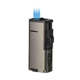 Visol Sledge Butane Torch Lighter Triple Flame Refillable Gas Lighter, Built in Punch, Fuel Window and Windproof Adjustable Flame Lighter (Shipped Without Butane)