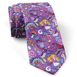 ( Alice Wonderland Fairytale Story ) Fashion Novelty Necktie, Conversation Neckwear Ties Great for Party and Events