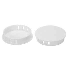 PATIKIL 50mm (2") Plastic Hole Plugs, 25Pcs Flush Type Round Hole Plugs Cover Snap in Locking Hole Tube for Table Kitchen Cabinet Furniture, White