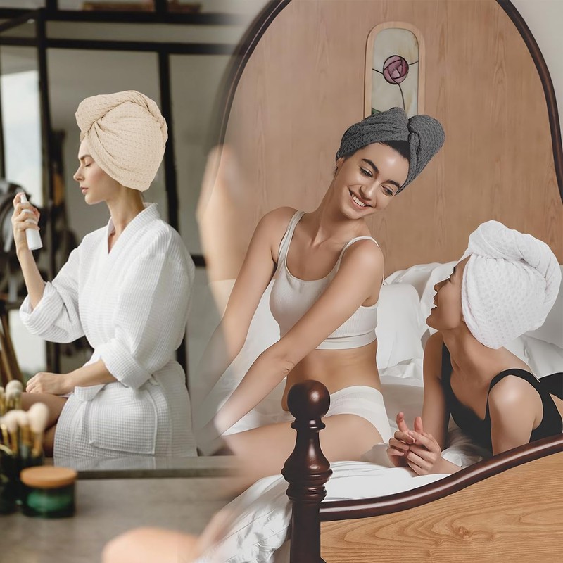 MaopaoBeauty Hair Towel Terry Cloth Absorbent Dry Anti Frizz Twist