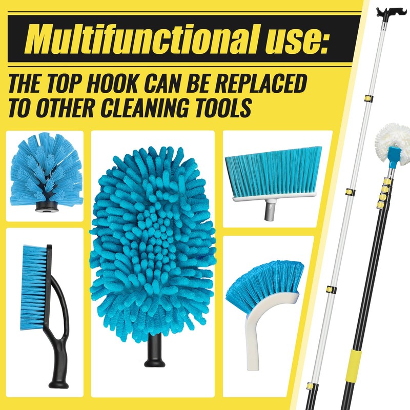 Leriton 7-30ft Long Telescopic Extension Pole with Hook Paint Roller