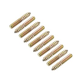 sourcing map Double Ended Screws (M4x25mm) 20pcs, Hanger Bolts Carbon Steel Self-Tapping Double Sided Screws - for Home Repairs