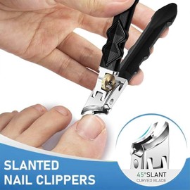 Solymody Nail Expert with Splash Guard, Nail Clippers with Wide Jaw Opening and Splash Guard, High Performance Nail Clippers, Precise Foot and Fingernail Clippers for Seniors and Adults
