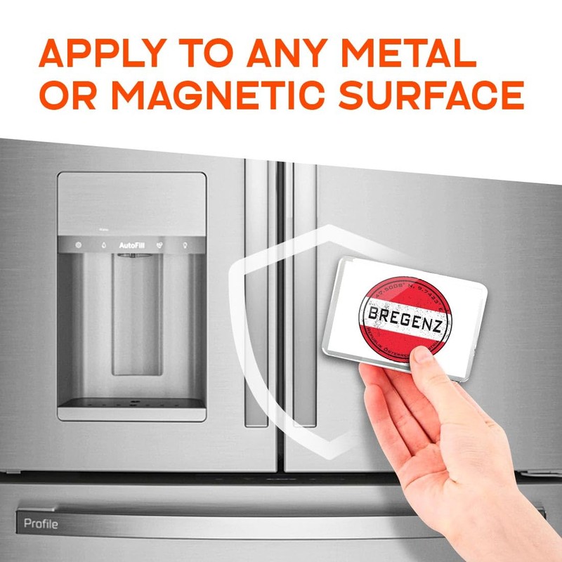 Classic Rectangle Magnet with Stand - Bregenz Austria Flag Circle