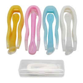 Gadgetime USA Contact Lens Remover & Insertion Tool (Pack of 4) - Contact Applicator & Inserter with Soft Tip - Includes Tweezers & Soft Scoop for Home & Travel - Suitable for Girls with Long Nails