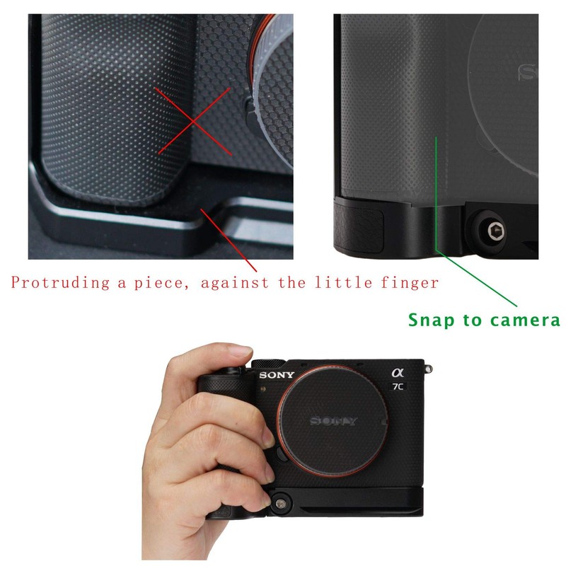 WEPOTO Cage Hand Grip Metal for Sony A7C -O-A7C