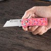 9TiEDC Folding Utility Knife,G10 Handle Heavy Duty Safety box cutter,Razor