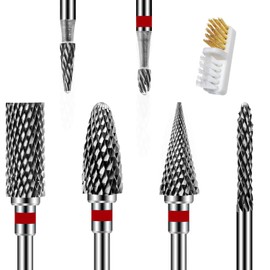 ANRUI ANRUI 6pcs Nail Drill Bits Set, 3/32 Inch Professional Tungsten Carbide Drill Bits for Nails, Cuticle Drill Bit for Acrylic Nails, Cuticle Remover Tool for Home Salon Gel Nail Polish